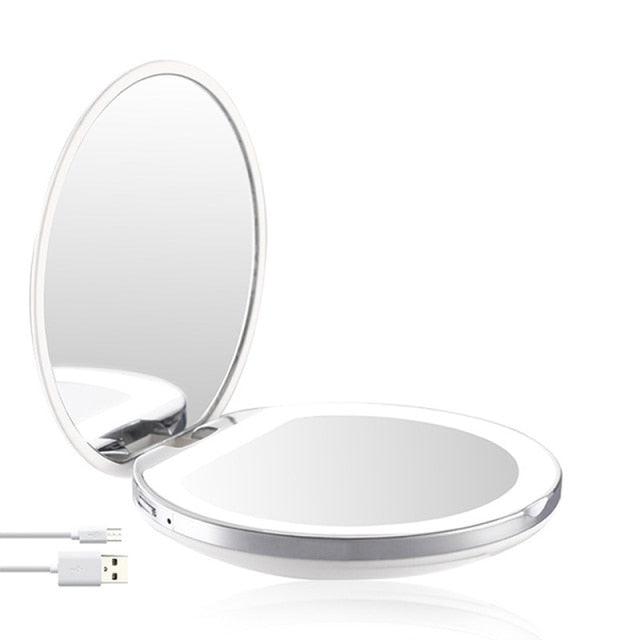 Portable Mini Makeup Mirror With Led Light - Mad Jade's