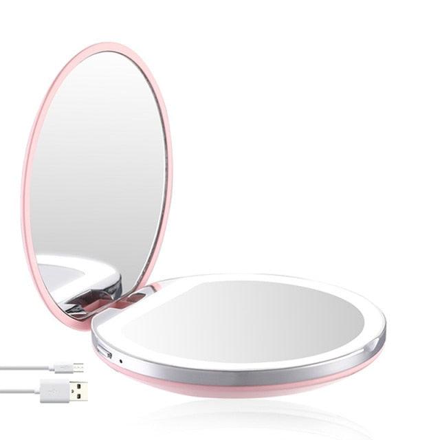 Portable Mini Makeup Mirror With Led Light - Mad Jade's