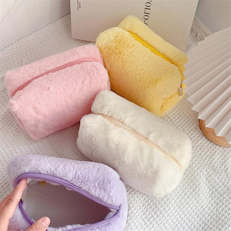 Fluffy Pastel Colored Makeup Bags - Mad Jade's