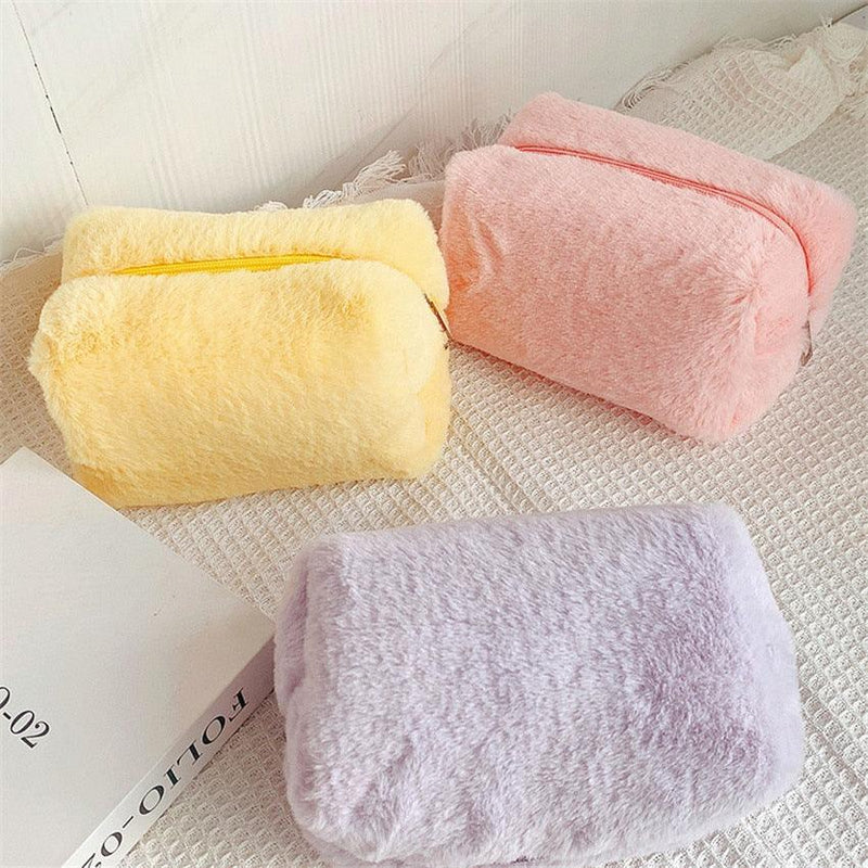 Fluffy Pastel Colored Makeup Bags - Mad Jade's