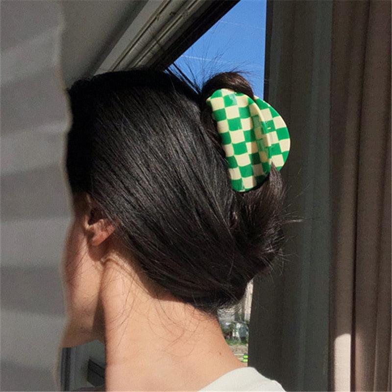Hairclips In Gingham Print - Mad Jade's