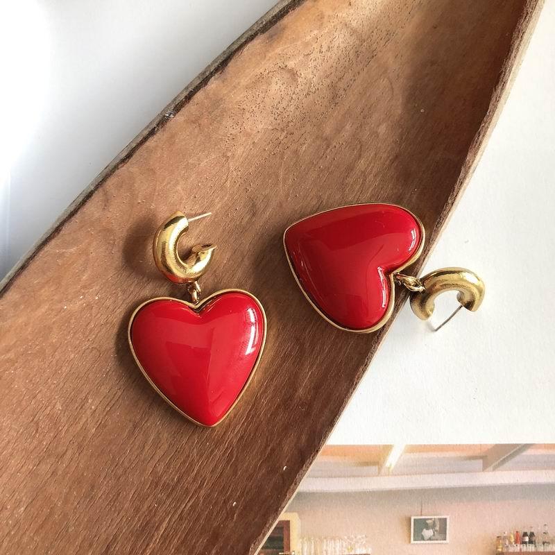Big Vintage Heart Earrings - Mad Jade's