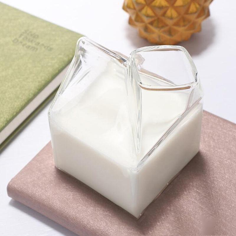 Glass Milk Carton Shape Creamer Jug - Mad Jade's